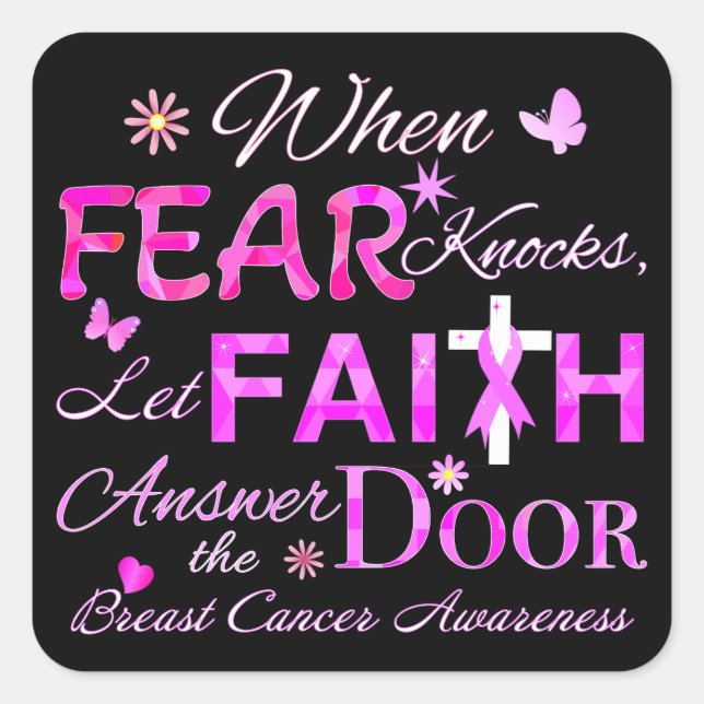 Adesivo Quadrado Deixe a FAITH atender a porta (Frente)