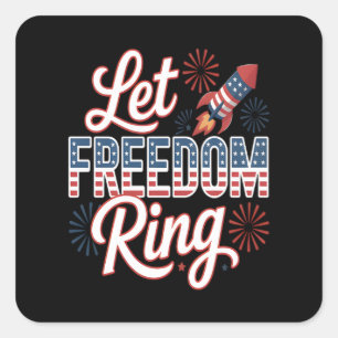 Adesivo Quadrado Deixe a liberdade tocar uma citação engraçada