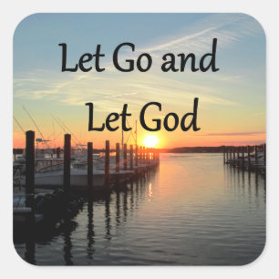ADESIVO QUADRADO DEIXE IR E DEIXE DEUS SUNSET