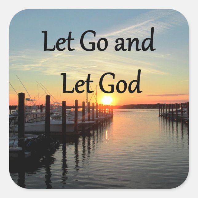 ADESIVO QUADRADO DEIXE IR E DEIXE DEUS SUNSET (Frente)