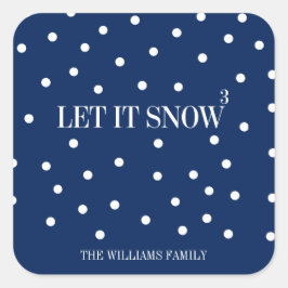 Adesivo Quadrado Deixe-o nevar no palito de Natal