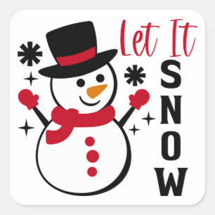 Adesivo Quadrado Deixe Snowman nevar