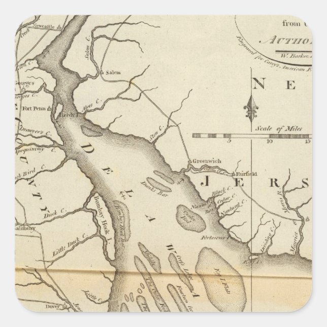 Adesivo Quadrado Delaware (Frente)