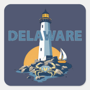 Adesivo Quadrado Delaware, EUA