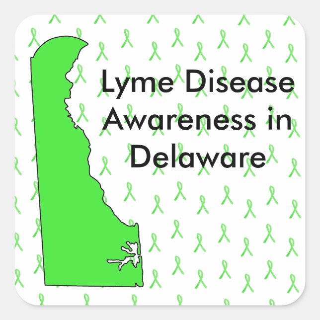 Adesivo Quadrado Delaware Lyme Disease Awarkers (Frente)