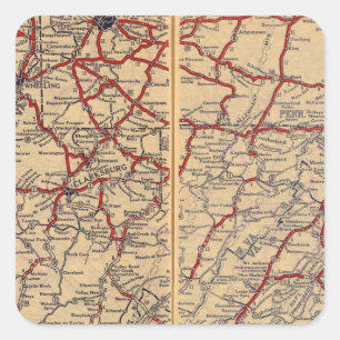 Adesivo Quadrado Delaware, Maryland, Virgínia, West Virginia