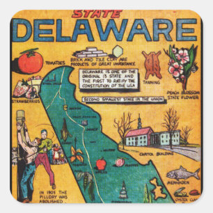 Adesivo Quadrado Delaware o estado do diamante