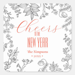 Adesivo Quadrado Delicado deixa Cheers para o novo ano