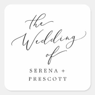 Adesivo Quadrado Delicar Selos De Envelope De Caligrafia Negra