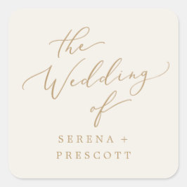 Adesivo Quadrado Delicar selos de envelopes Dourados e creme