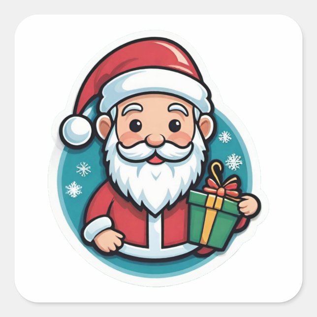 Adesivo Quadrado Delicioso Papai Noel (Frente)