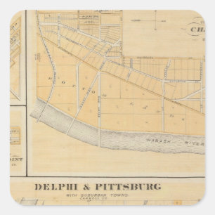 Adesivo Quadrado Delphi & Pittsburg com cidades suburbanas