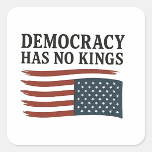 Adesivo Quadrado Democracia Não Tem Rei Anti Trump EUA