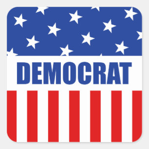 Adesivo Quadrado Democrat Square Sticker