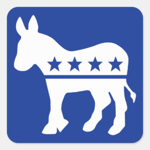 Adesivo Quadrado Democrata Donkey Square Sticker