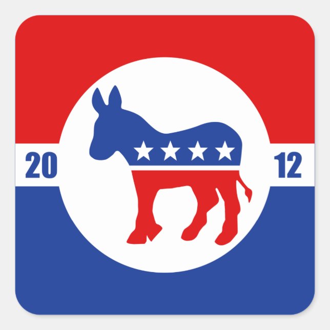 Adesivo Quadrado Democrata Donkey Square Sticker (Frente)
