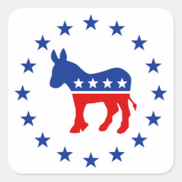 Adesivo Quadrado Democrata Donkey Square Sticker