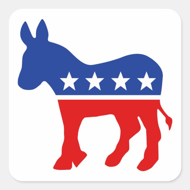 Adesivo Quadrado Democrata Donkey Square Sticker (Frente)