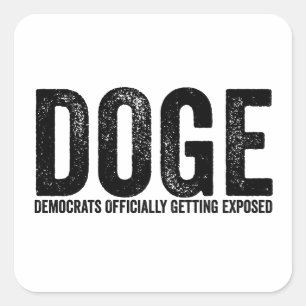 Adesivo Quadrado Democratas Oficialmente Expostos
