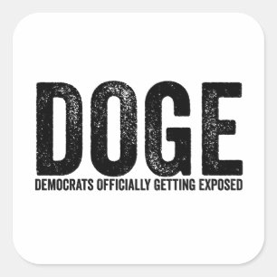 Adesivo Quadrado Democratas Oficialmente Expostos
