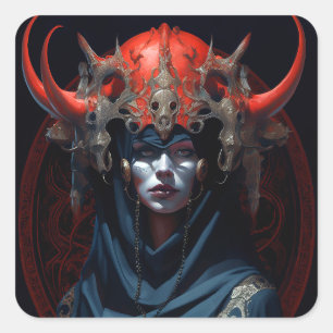 Adesivo Quadrado Demon Queen Fantasy Art