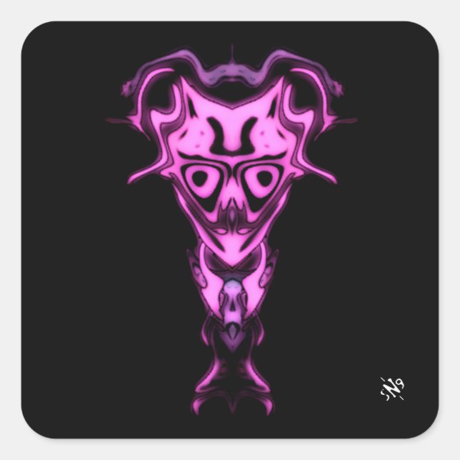 Adesivo Quadrado Demônio do busto do submundo v0.1 (Frente)