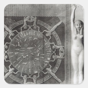Adesivo Quadrado Dendera Zodiac, gravada em 1802