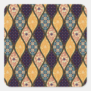 Adesivo Quadrado Denim Blue Art Nouveau