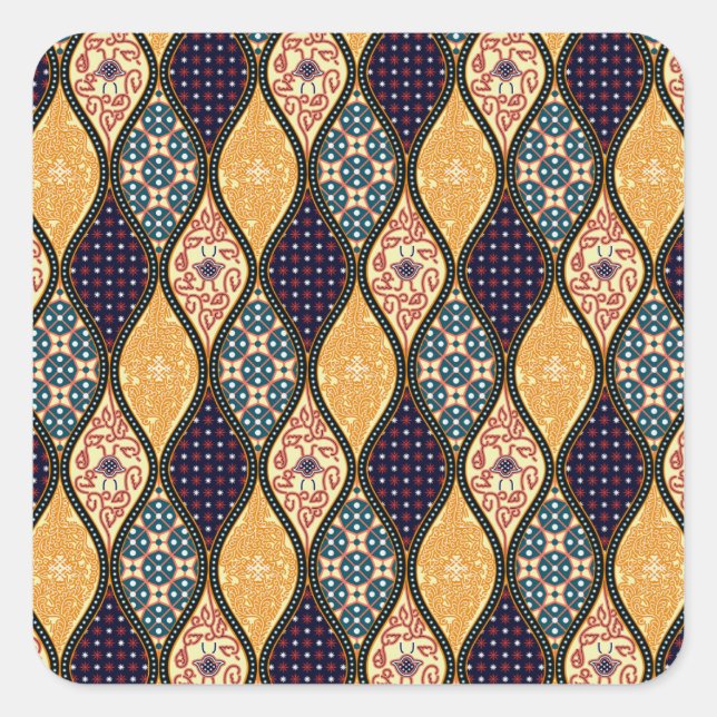 Adesivo Quadrado Denim Blue Art Nouveau (Frente)