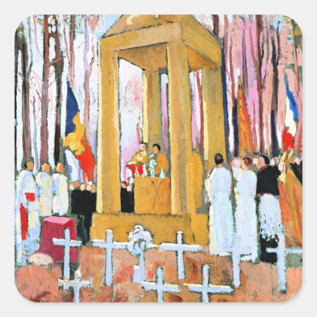 Adesivo Quadrado Denis - Massa em Frente ao Tumba de Ernest Psichar (Frente)