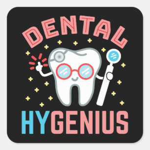 Adesivo Quadrado Dental Hygenius Funny Hygienist RDH