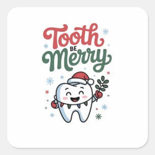 Adesivo Quadrado Dente Seja Alegre Odontologia Dentista Natal