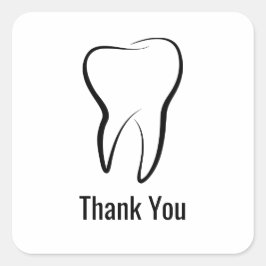 Adesivo Quadrado Dentista dentária Clínica Médica Obrigado