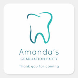 Adesivo Quadrado Dentista dentária Dentista Médica Graduação de Ima