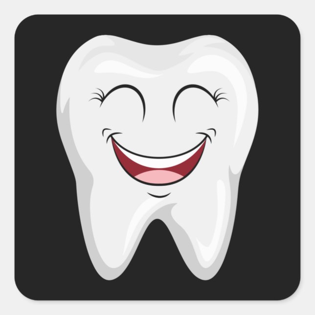 Adesivo Quadrado Dentista Dente Dentista Dentista Doutor Dente Dent (Frente)