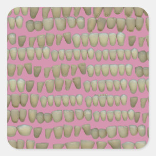 ADESIVO QUADRADO DENTISTA DENTISTA ORTODÔNICA ROTTEN DENTISMO BOCA