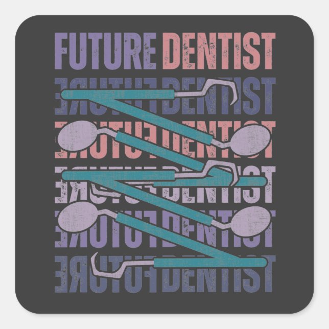 Adesivo Quadrado Dentista Futuro (Frente)