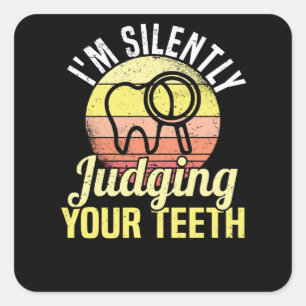 Adesivo Quadrado Dentista Profissão dentária Dental Tecnicista