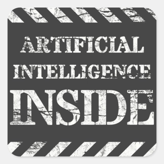 Adesivo Quadrado Dentro de inteligência artificial (Frente)