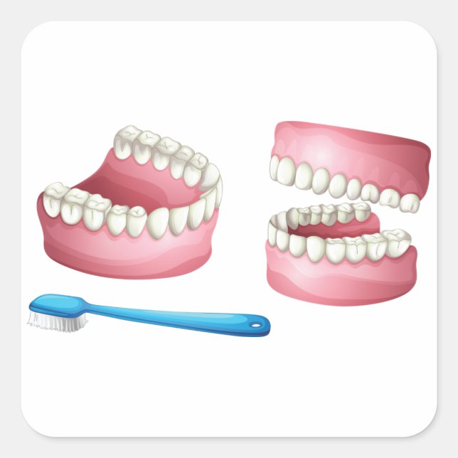 Adesivo Quadrado Dentures Stickers (Frente)