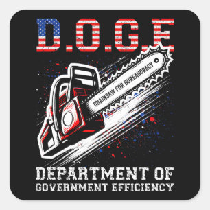 Adesivo Quadrado Departamento De Eficiência Do Governo DOGE