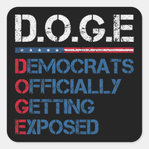 Adesivo Quadrado Departamento De Eficiência Do Governo DOGE