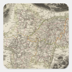 Adesivo Quadrado Departamento de Saone e de Loire