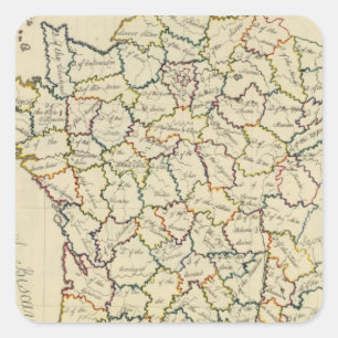 Adesivo Quadrado Departamentos de France