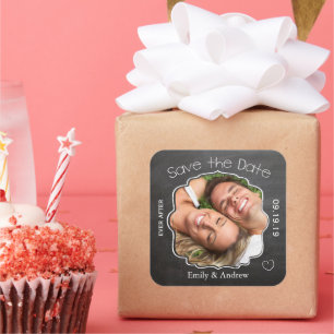 Adesivo Quadrado Depois do casamento com o quadro de chalkboard, sa