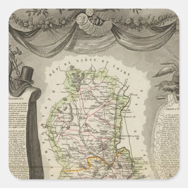 Adesivo Quadrado Dept Du Rhone (Frente)