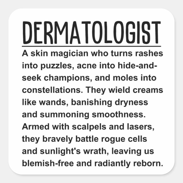 Adesivo Quadrado Dermatologista (Frente)