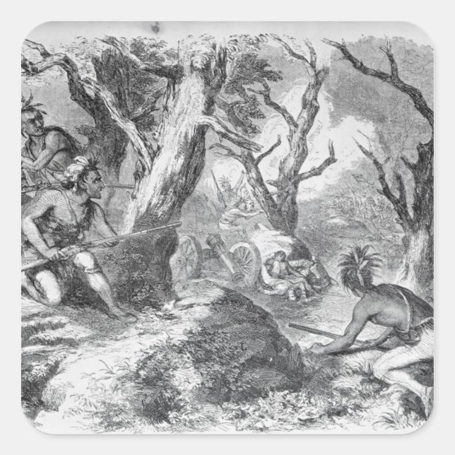 Adesivo Quadrado Derrota do General Braddock (Frente)