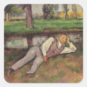 Adesivo Quadrado Descanso do menino de Paul Cezanne