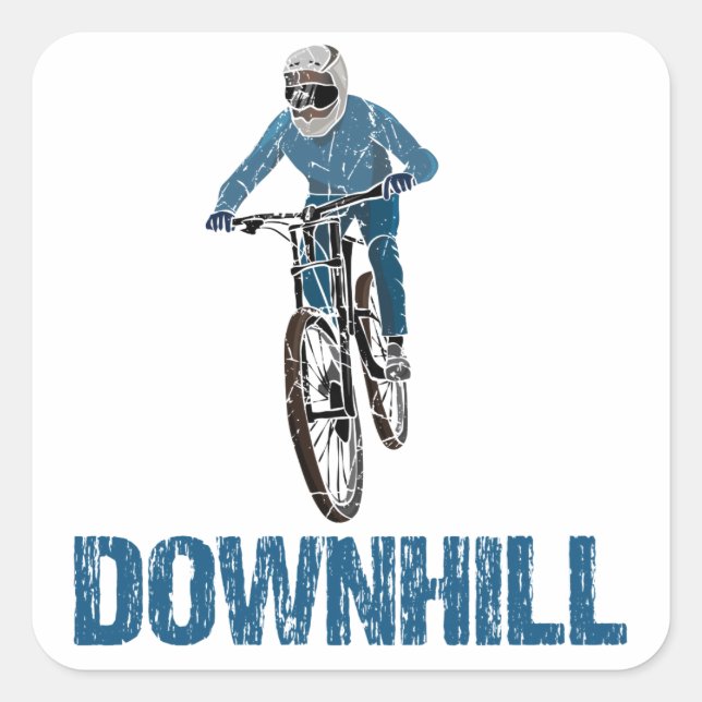 Adesivo Quadrado Descida de Tail Mountain Biker (Frente)